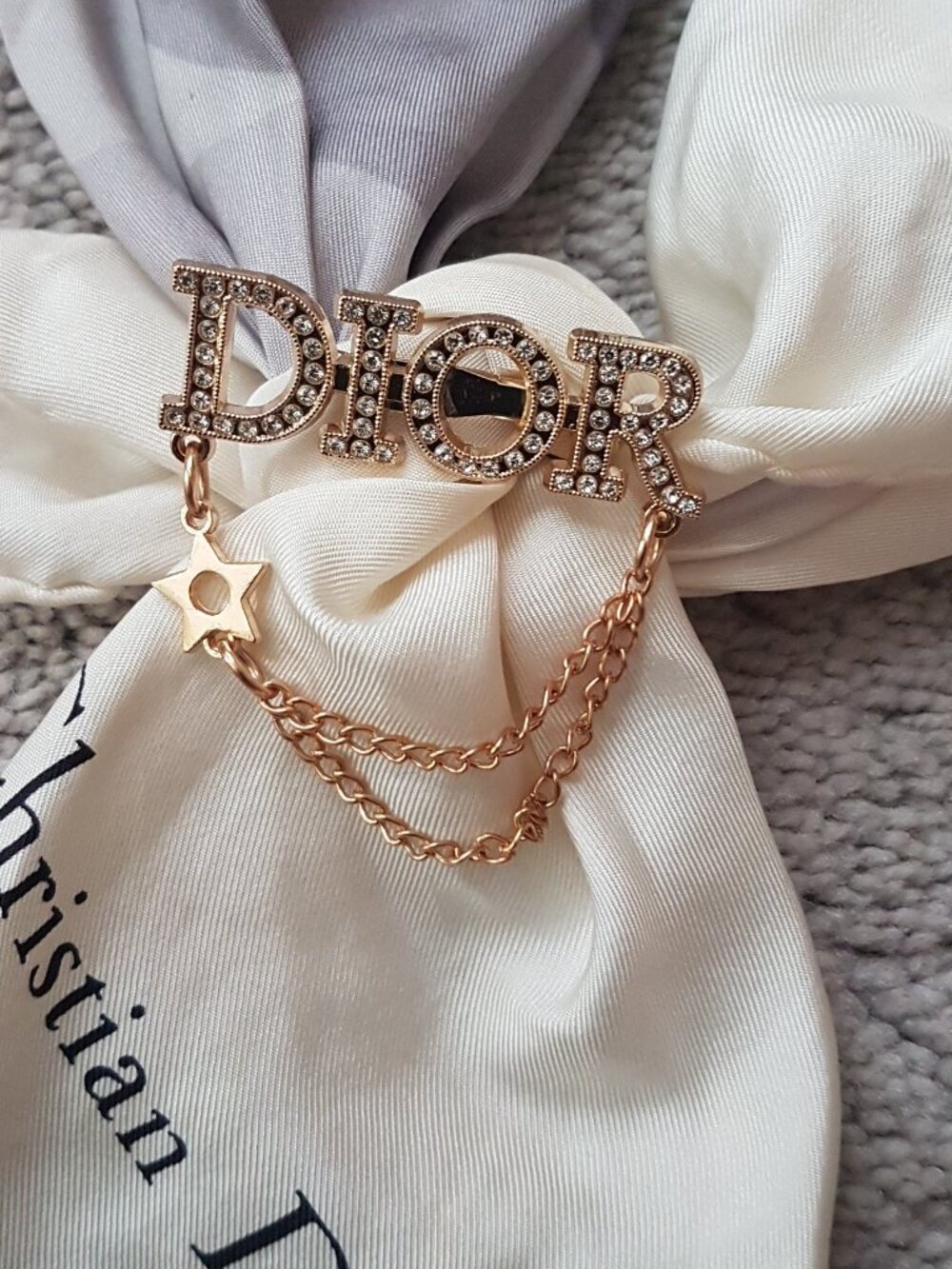 Gold D Brooch for Women